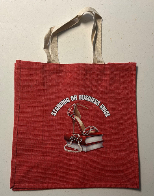 Delta Sigma Theta Sorority, Inc. burlap bag